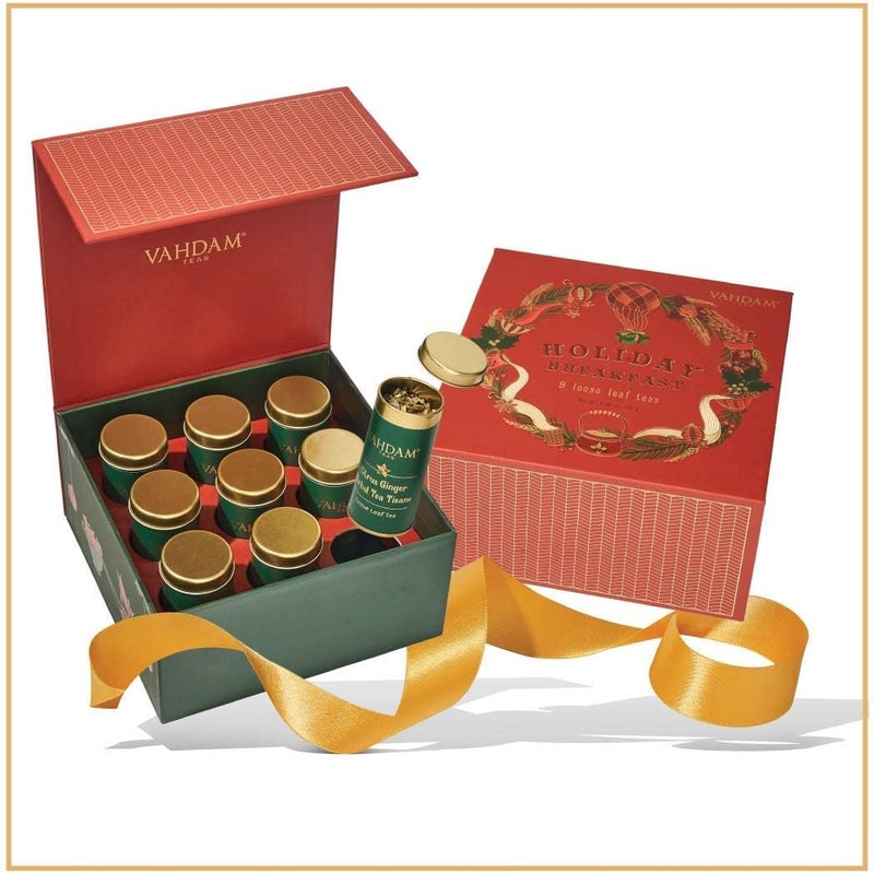 VAHDAM Holiday Breakfast - Christmas Tea Gift Set with 9 Loose Leaf Teas - Image 3